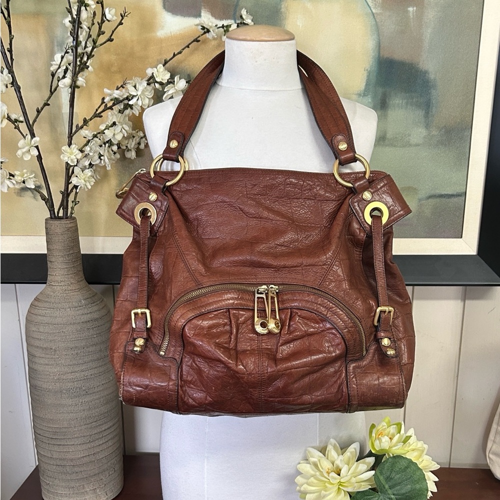 Brown Leather Tote Handbag - Classic Everyday Shoulder Bag
